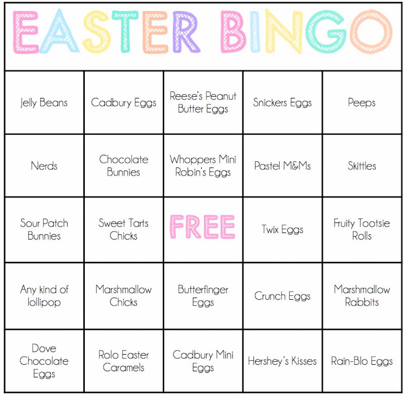 Free Printable Easter Candy Bingo Cards Easter Games 