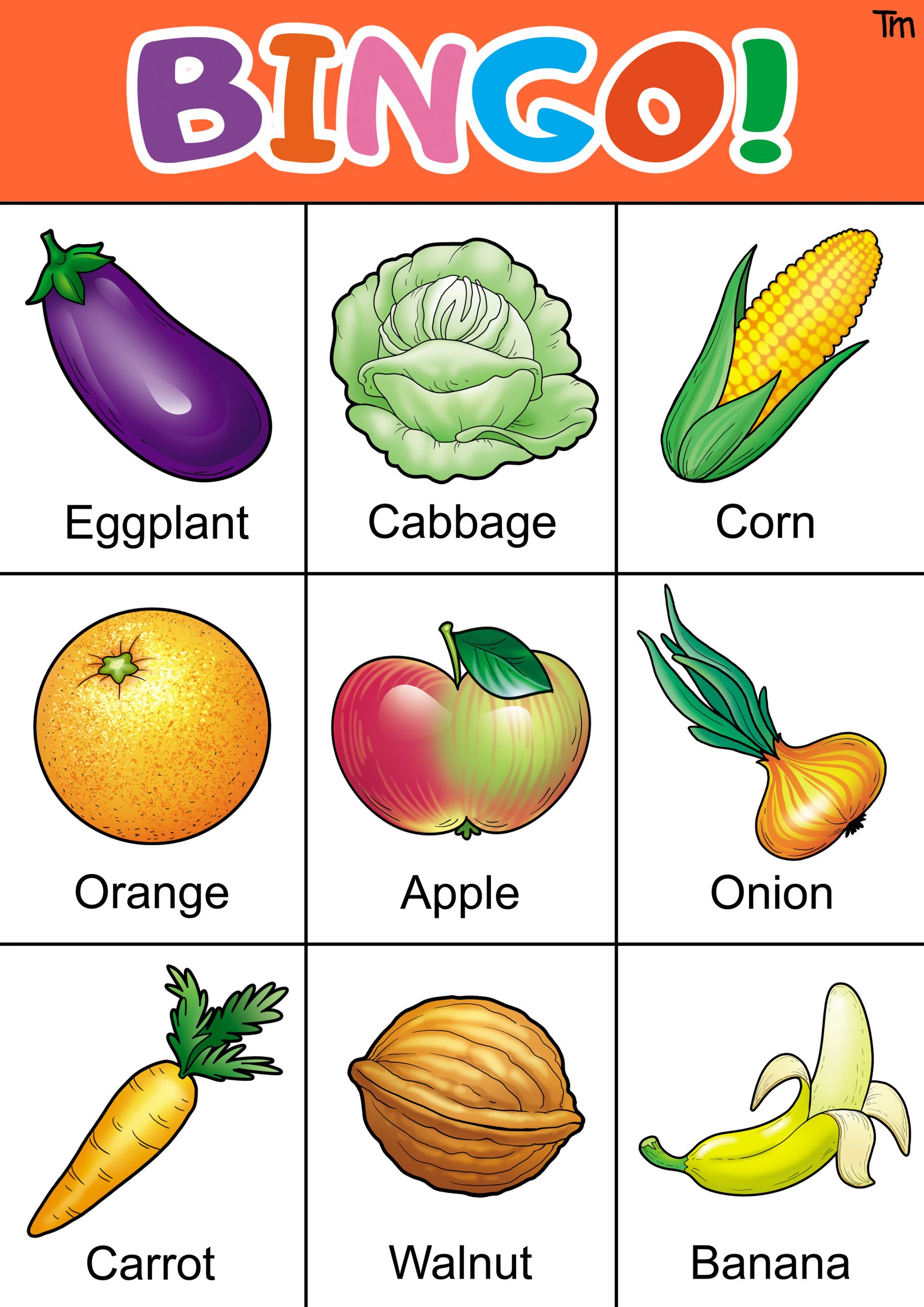 Fruit And Veggie Bingo Game With FREE Bingo Cards 