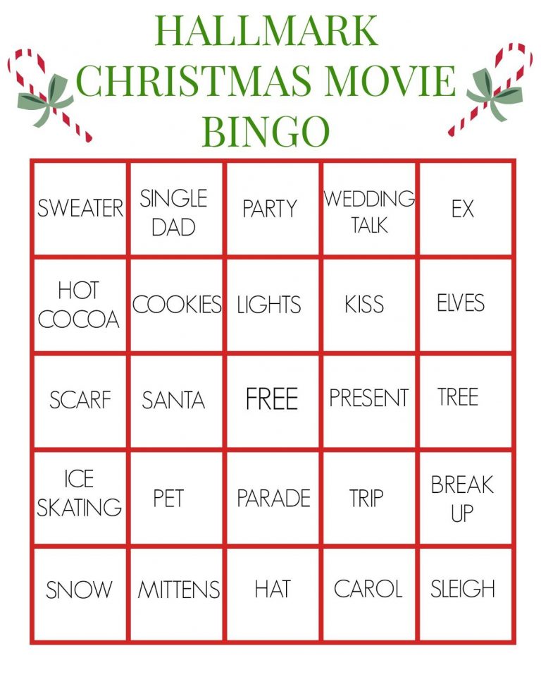 Hallmark Christmas Movie Bingo For True Fanatics