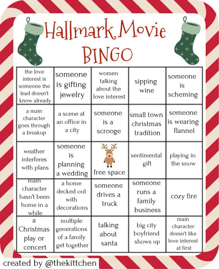 Hallmark Movie Bingo Cheesy Christmas Movie Bingo 