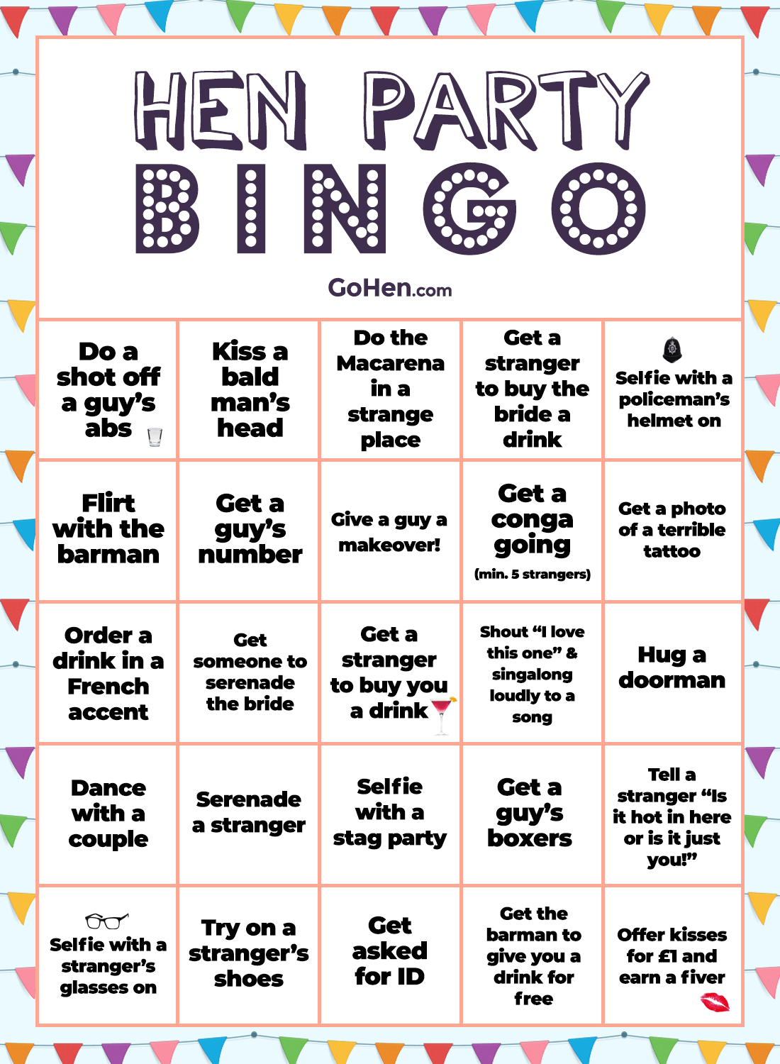 Hen Party Bingo GoHen