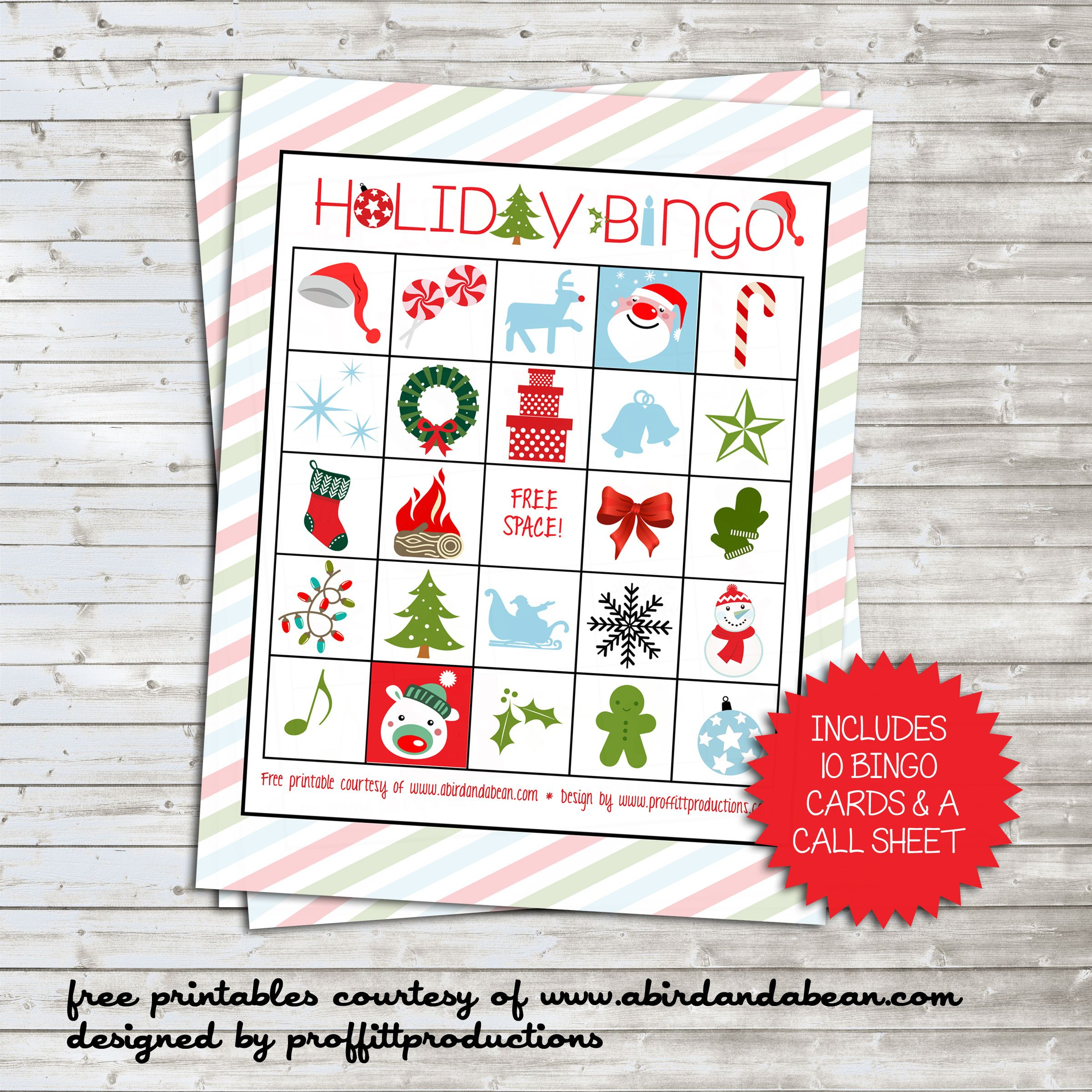 Holiday Bingo Set Free Printable Holiday Bingo 