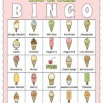 Ice Cream Themed Party Activity BINGO Game Matching