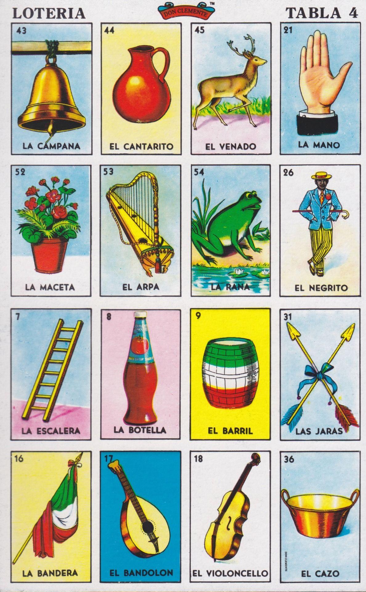 Image Result For Loteria Tabla 4 Loteria Loteria Cards 