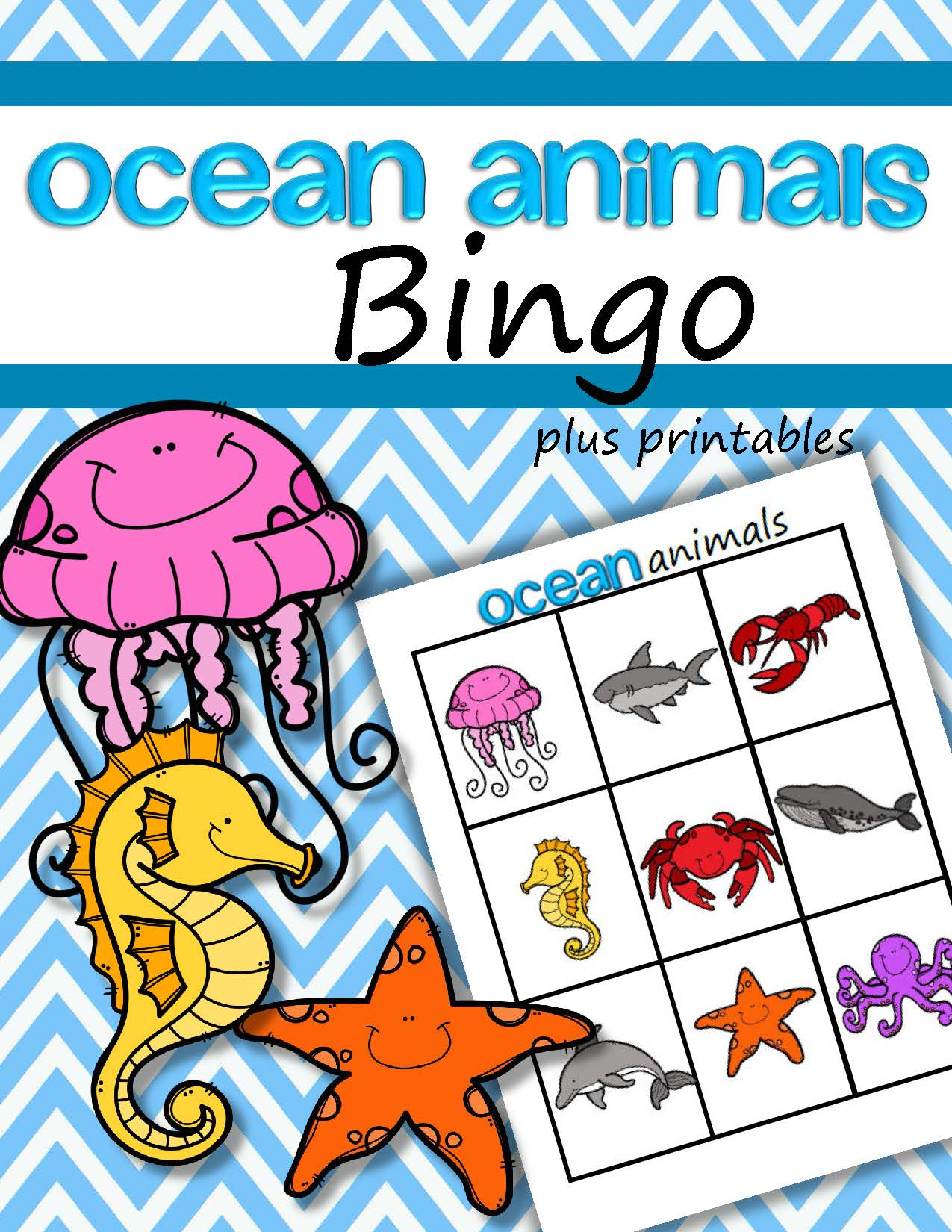 Ocean Animals Bingo Game For Preschool