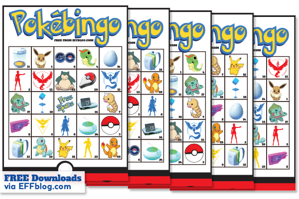 Pok mon GO Pok Bingo Free Printable Bingo Game
