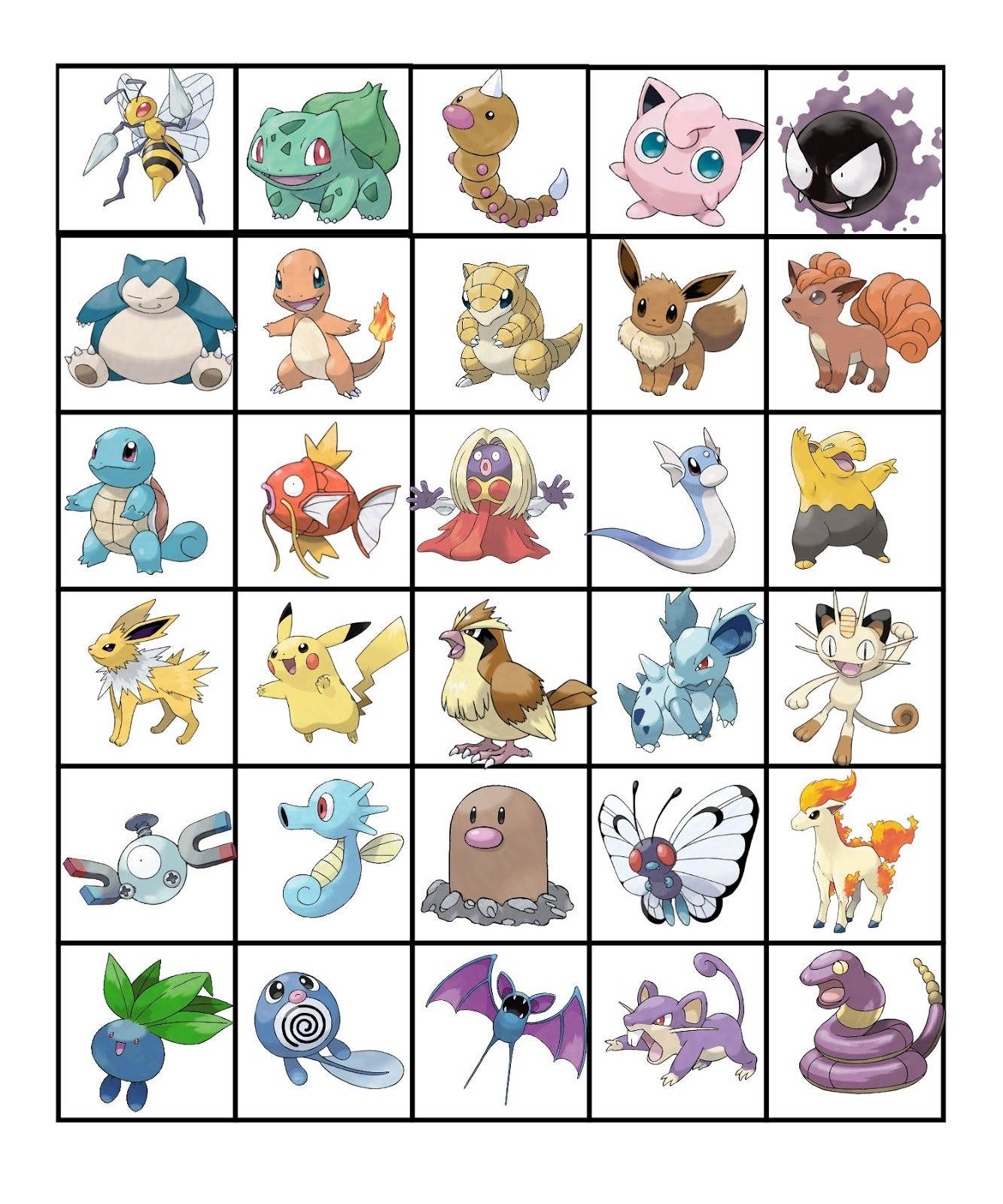 Pokemon Bingo Pokemon Birthday Party Pokemon Birthday 