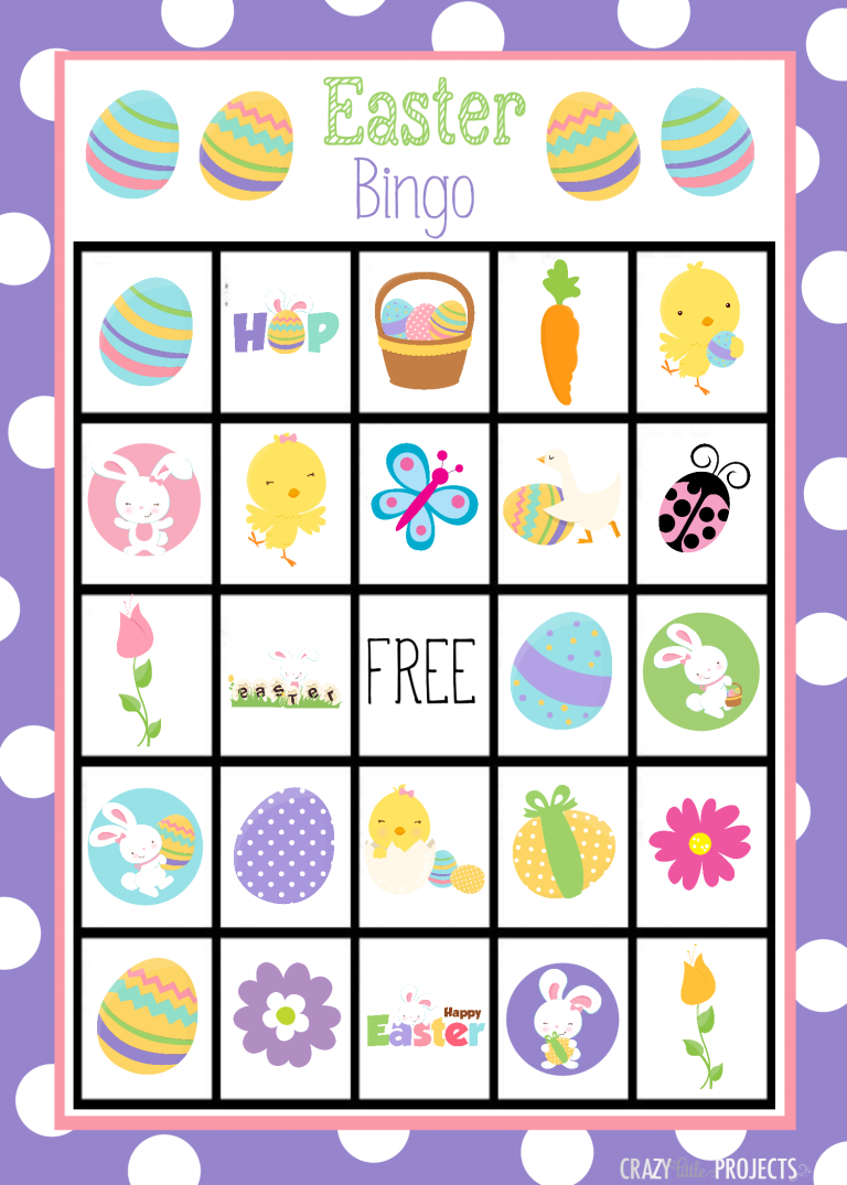 Printable Easter Bingo Game For Kids Crazy Little Projects