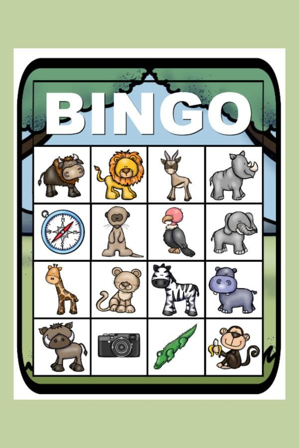 Printable Safari Bingo Is A Great Game For Any Zoo Animal 