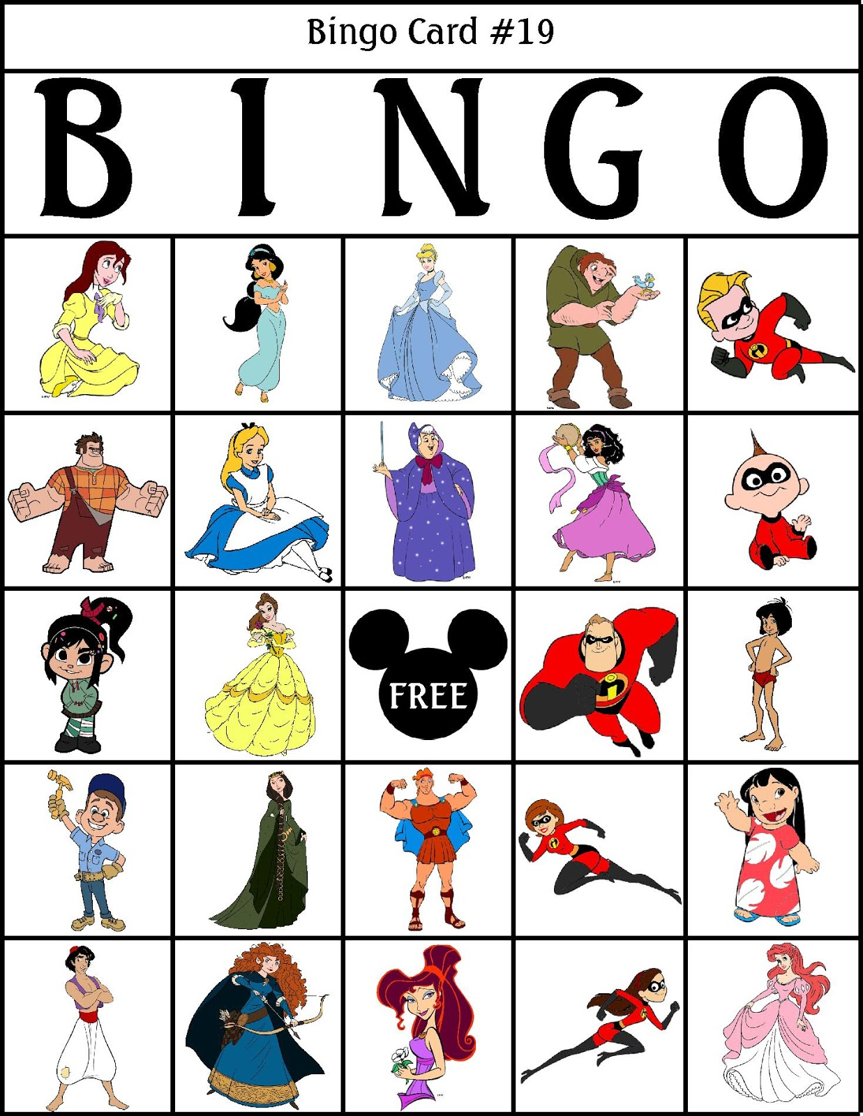 RobbyGurl s Creations Disney Bingo