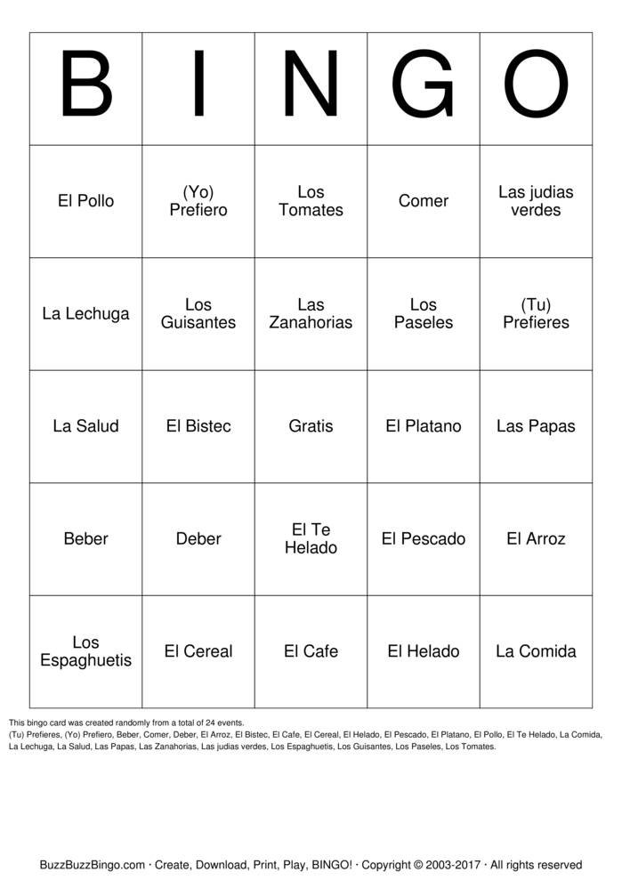 Spanish Bingo Cards To Download Print And Customize 