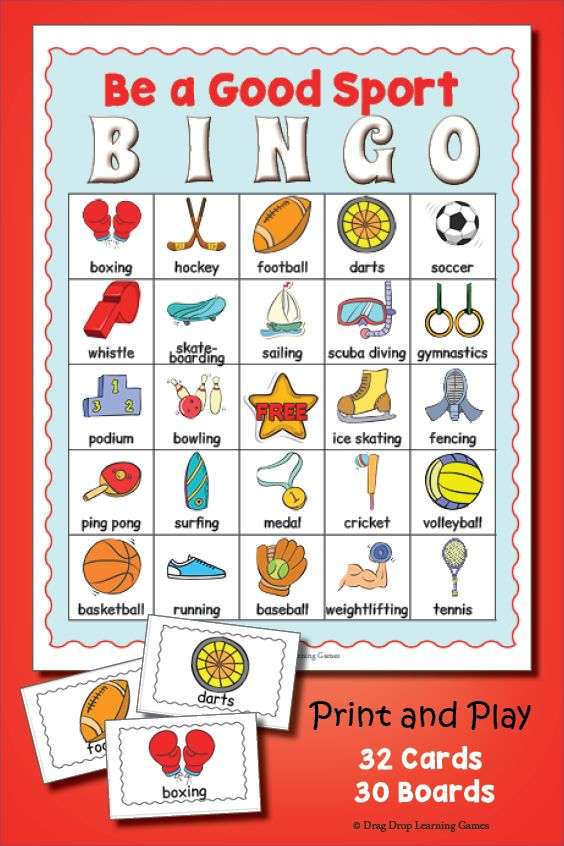 Sports Day BINGO Memory Matching Card Game Activity 