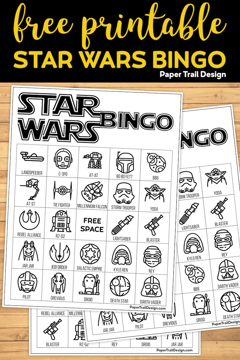 Star Wars Bingo Free Printable Party Game Paper Trail 