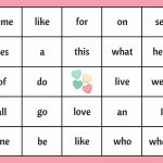 Valentine s Day Sight Word Bingo Free Bingo Board