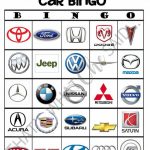 Vehicle Brand Car Bingo Printable Sheet Road Trip Bingo