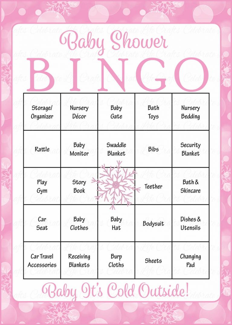 Winter Baby Bingo Cards Printable Download Prefilled