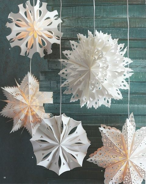 1pc Big White Thick Speciality Paper Snowflake Lanterns 