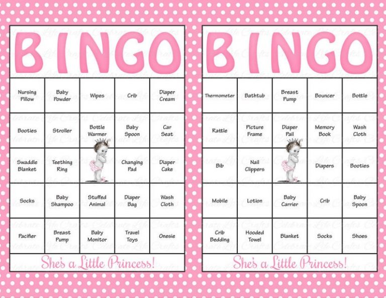 30 Baby Shower Bingo Cards Printable Party Baby Girl Etsy