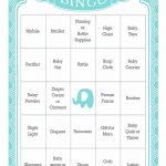 66 Card Baby Bingo Game In Teal With A Vintage Scalloped