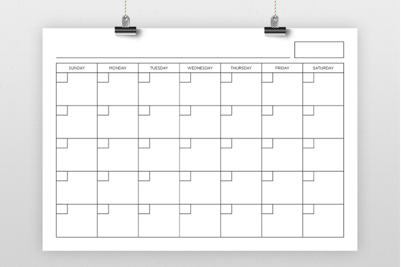 A4 Blank Calendar Page Template By Running With Foxes 