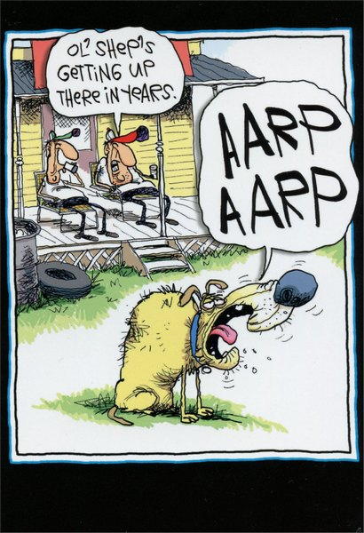 AARP Bark Funny Humorous McCoy Bros Birthday Card By