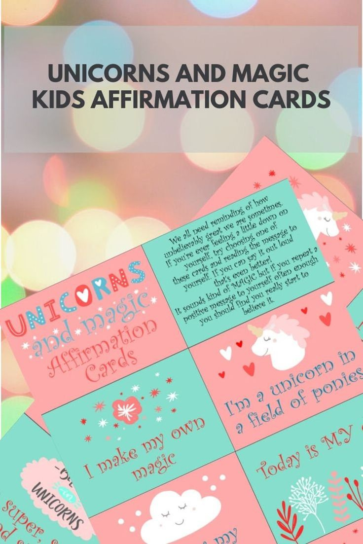 Affirmation Cards Unicorn Card Set For Kids Positive 