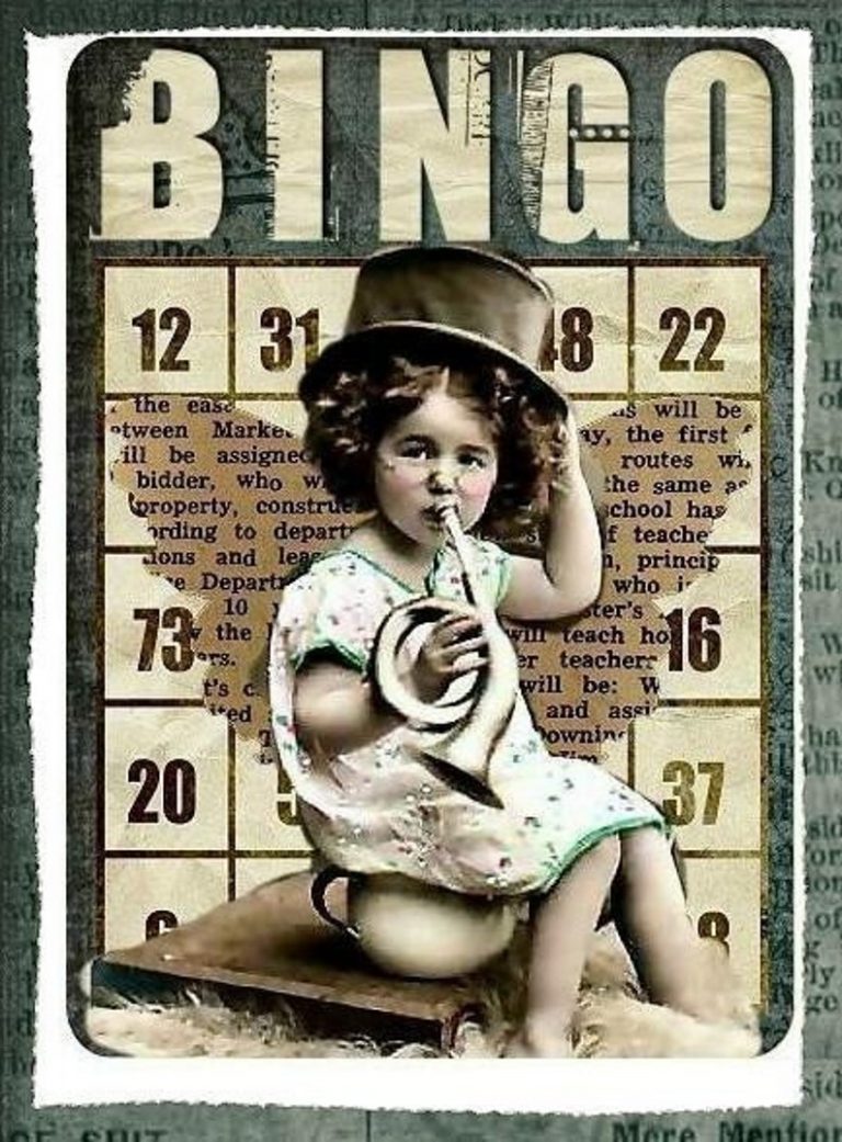 Altered Art Bingo Cards With Vintage Children For Tags Or
