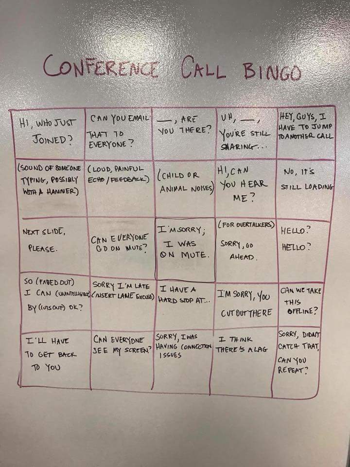 Anyone For A Game Of Conference Call Bingo The Poke