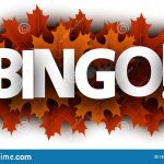 Autumn Bingo Sign With Orange Maple Leaves Stock Vector
