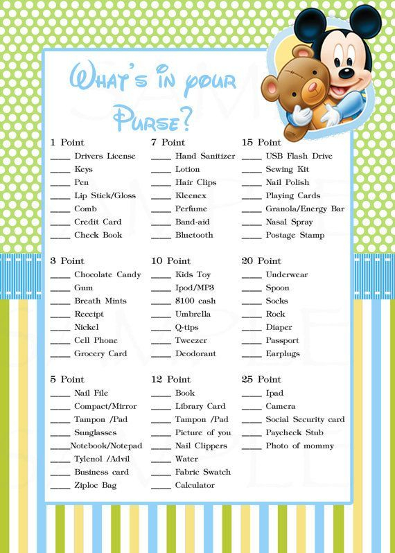 Baby Shower Games Disney Baby Mickey Mouse Inspired Baby 