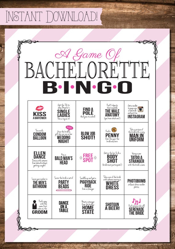 Bachelorette Party Game INSTANT DOWNLOAD By SweetBeeShoppe