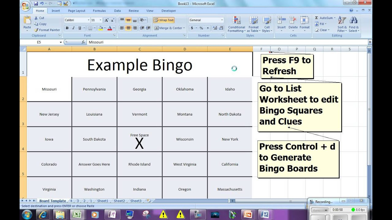 Bingo Card Generator Microsoft Excel Free Download YouTube