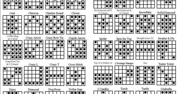 Bingo Patterns Google Search Bingo Patterns Bingo