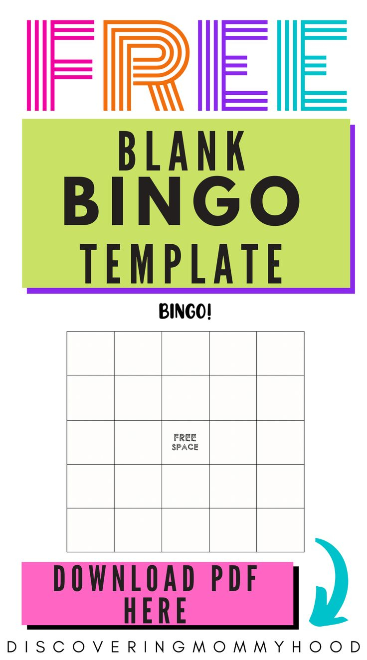 Blank BINGO Template FREE Printable Bingo Template 