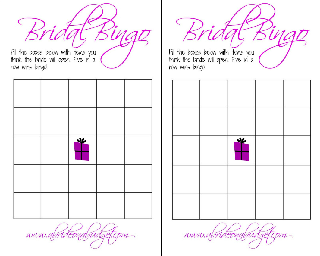 Bridal Bingo And A Free Printable A Bride On A Budget