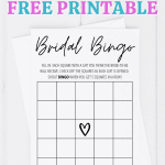 Bridal Shower Bingo Free Printable Modern MOH