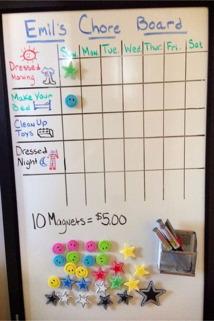 Brilliant DIY Chore Chart Idea Using A Dry Erase Board And 