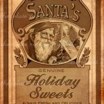Christmas Candy Label Vintage Digital Download Printable