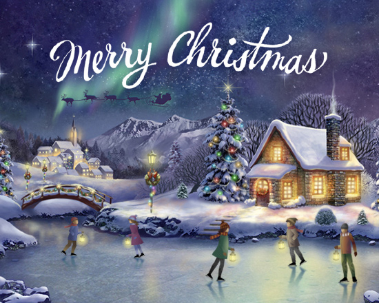  Christmas Spirit Interactive Christmas ECard Blue 