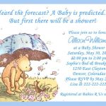 Classic Pooh Umbrella Baby Shower Invitations By