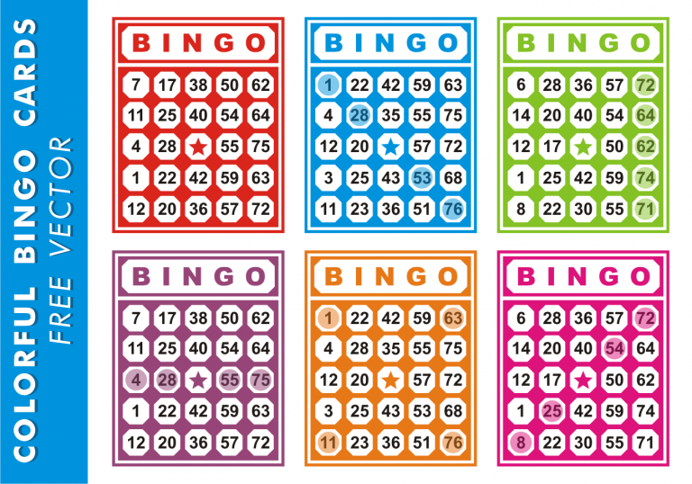 Colorful Bingo Cards Free Vector Download Free Vector