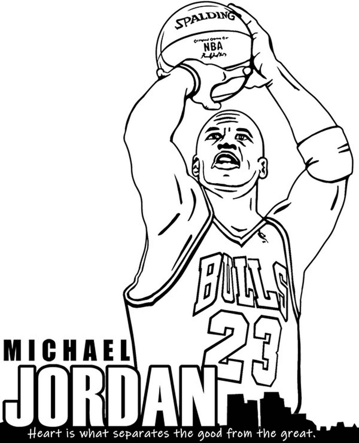 Coloring Page Of Michael Jordan 23 Throws The Ball To 