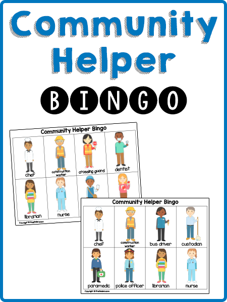 Community Helpers Bingo Cards PreKinders