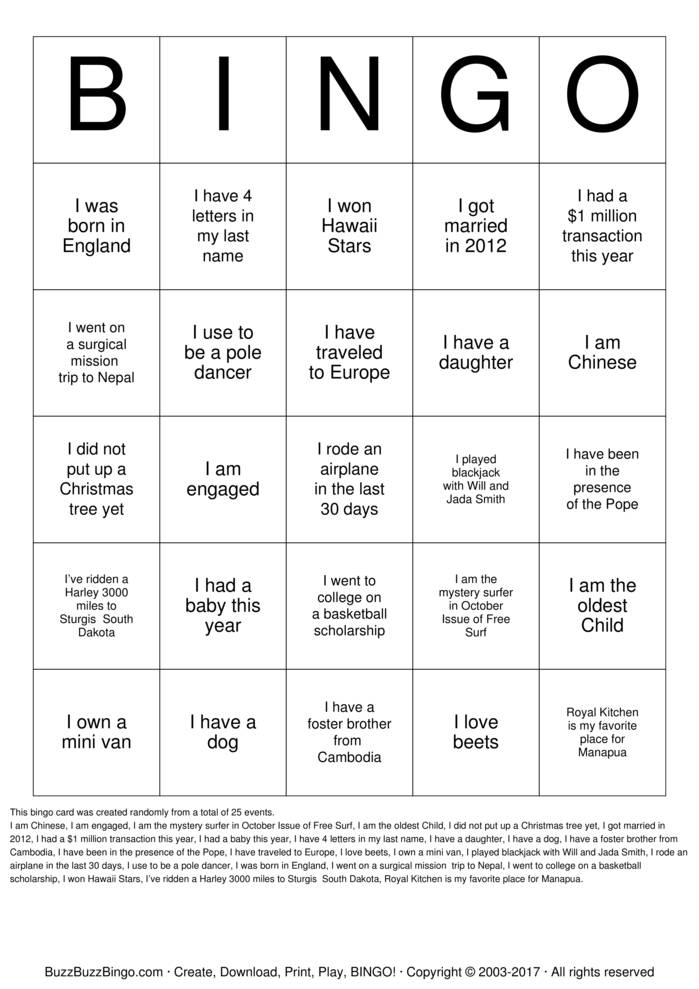 Custom Bingo Cards To Download Print And Customize 