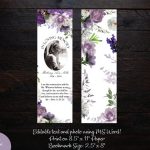 DIY Lavender Peony Funeral Bookmark Template Memorial