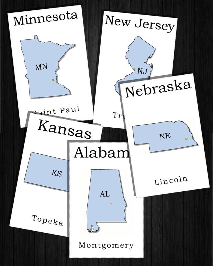 Download All 50 States And Capitals Flashcards With State 