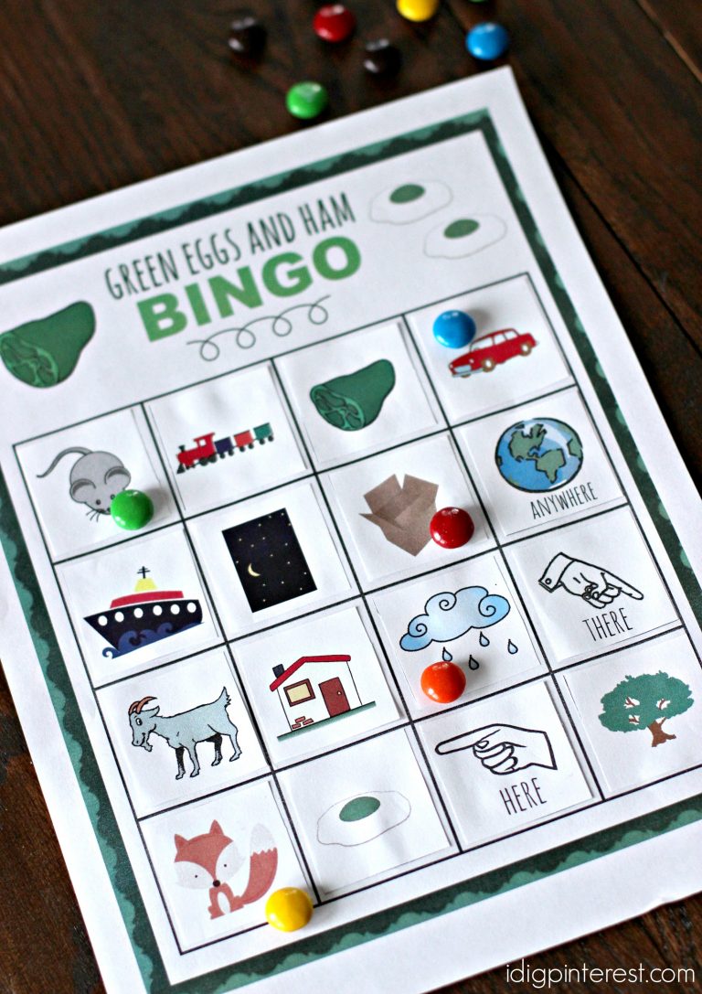 Dr Seuss Green Eggs And Ham Bingo I Dig Pinterest