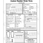Fillable Editable Text Only PDF TUMBLERS Order Form Decals