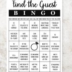 Find The Guest Bingo Bridal Bingo Bridal Shower Game Etsy