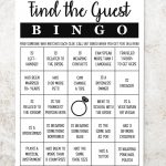 Find The Guest Bingo Bridal Bingo Bridal Shower Game Etsy